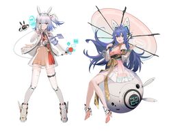  1girl balusah bilibili_douga boots breasts camera china_dress chinese_clothes closed_mouth dress flat_chest hair_ornament large_breasts legs long_hair microphone official_art open_mouth purple_hair red_eyes shoes short_hair umbrella 