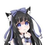  1girl black_hair blue_eyes gothic_lolita highres lolita_fashion long_hair neko_kizuna original standing tachi-e 