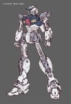  banchengping@126 clenched_hands flat_color g-saviour_gundam glowing glowing_eyes grey_background gundam gundam_g-saviour mecha no_humans parts_exposed 