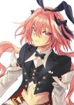  1boy astolfo_(fate) astolfo_(saber)_(fate) bangs black_bow black_ribbon blush bow dress fate/grand_order fate_(series) hair_between_eyes hair_bow hair_intakes hair_ribbon k_harris long_hair long_sleeves looking_at_viewer multicolored_hair pink_hair ribbon solo streaked_hair twintails violet_eyes white_hair 