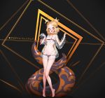  /\/\/\ 1girl @_@ abigail_williams_(fate/grand_order) absurdres bangs bare_legs barefoot black_bow black_panties blonde_hair blue_eyes blush bow breasts commentary_request fate/grand_order fate_(series) full_body groin hair_bow hair_bun heart heroic_spirit_traveling_outfit highres jacket kyudong. long_hair long_sleeves medium_breasts open_mouth orange_bow panties parted_bangs polka_dot polka_dot_bow see-through sleeves_past_fingers sleeves_past_wrists solo standing star tears tentacles tiptoes underwear upper_teeth 