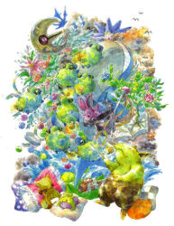  abra book conductor_baton drowzee lunatone lying mareep nidoran no._017 on_stomach open_book painting_(medium) pillow pokemon pokemon_(creature) red_eyes smoochum traditional_media wailord watercolor_(medium) zigzagoon 