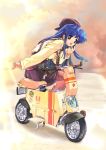  hat long_hair lowres motor_vehicle scooter smile thigh-highs thighhighs vehicle zettai_ryouiki 