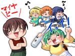  chibi dance dancing furude_rika higurashi_no_naku_koro_ni houjou_satoko maebara_keiichi numa_numa parody ryuuguu_rena sake sonozaki_mion 