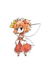  1girl ascot brown_shoes chibi chibi_only commentary_request dairi fairy fairy_wings full_body hair_between_eyes hands_on_own_hips large_variant_set orange_hair red_skirt shirt shoes skirt solo sunny_milk tachi-e touhou transparent_background two_side_up variant_set white_shirt wide_sleeves wings yellow_ascot 
