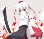  dog_ears inubashiri_momiji red_eyes shield short_hair sword takase_kanan touhou weapon wolf_ears 