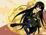  1024x768 bread brown_eyes food long_hair lying melon_bread meronpan school_uniform shakugan_no_shana shana thigh-highs thighhighs wallpaper zettai_ryouiki 