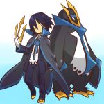  1boy cape closed_eyes costume empoleon hitec male moemon personification pokemon pokemon_(creature) pokemon_(game) pokemon_dppt 