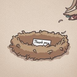  1girl bird bird_nest bird_wings brown_coat brown_eyes brown_hair coat feather_hair_ornament feathers hair_ornament highres hololive hololive_english kkeulna long_hair multicolored_hair nanashi_mumei streaked_hair virtual_youtuber wings 