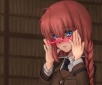  braid error glasses long_hair mahou_shoujo_lyrical_nanoha mahou_shoujo_lyrical_nanoha_a&#039;s mahou_shoujo_lyrical_nanoha_a's mahou_shoujo_lyrical_nanoha_strikers petag2 red_hair redhead twin_braids twintails vita 