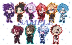  6+boys :3 :p ;p ahoge antenna_hair arm_behind_head arm_out_of_sleeve axel_syrios baggy_pants banzoin_hakka beard_stubble beckoning belt black_belt black_boots black_gloves black_hair black_jacket black_pants black_shirt black_shorts black_tank_top blonde_hair blue_eyes blue_hair blue_outline blush_stickers boots braid brown_hair chest_belt chibi chibi_only collared_jacket crimzon_ruze everyone facial_hair feather_hair_ornament feathers fingerless_gloves gavis_bettel gloves goldbullet green_eyes green_outline grey_outline hair_ornament hand_on_own_hip heterochromia holostars holostars_english holostars_english_idol_uniform idol_clothes jacket jacket_on_shoulders jacket_partially_removed josuiji_shinri jun21 jurard_t_rexford machina_x_flayon male_focus multicolored_hair multiple_belts multiple_boys multiple_braids octavio one_eye_closed orange_outline outline pants partially_fingerless_gloves pink_eyes pink_hair pink_outline ponytail purple_hair purple_outline red_eyes red_hair red_outline red_streaks regis_altare salute sample_watermark shirt shorts side_braid single_braid single_hair_streak sparkle sparkle_background streaked_hair stubble tank_top tongue tongue_out tri_braids two-finger_salute two-tone_hair v violet_eyes virtual_youtuber watermark white_background white_belt white_hair white_jacket white_pants white_shorts white_streaks yellow_eyes 