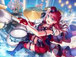  bang_dream! blush dress drums green_eyes long_hair murakami_tomoe redhead smile 