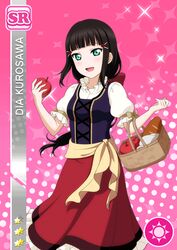  black_hair blush character_name dress green_eyes kurosawa_dia long_hair love_live!_school_idol_festival love_live!_sunshine!! smile 