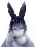  ... 1girl bangs black_sclera diddms1999 eyebrows_visible_through_hair fur highres insect_girl insect_wings looking_at_viewer monster_girl moth_(diddms1999) moth_ears moth_girl original short_hair simple_background solo white_background white_eyes wings 