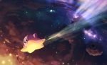  clouds flying galaxy highres kirby kirby_(series) kracko nebula shooting_star sky smile space star star_(sky) starry_sky user_wadu3873 warp_star 