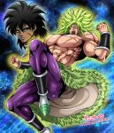  black_hair broly_(dragon_ball_super) chest_scar dragon_ball dragon_ball_super facial_scar highres miru_(mill_36) pelt scar screaming shirtless spiky_hair super_saiyan veins 