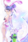  +_+ 1girl :o animal_ears aori_(splatoon) ass back bare_arms bare_shoulders black_hair box breasts bunny_girl bunny_tail bunnysuit contrapposto domino_mask earrings fake_animal_ears fake_tail feet_out_of_frame fishnet_legwear fishnets from_behind fur_collar gift gift_box hand_on_hip highres jewelry leaning_on_object leaning_on_weapon legs long_hair long_legs looking_at_viewer looking_back mask mole mole_under_eye object_on_head open_mouth orange_eyes pantyhose pointy_ears rabbit_ears ribbon shoulder_blades sideboob small_breasts solo splatoon_(series) splatoon_1 splattershot_(splatoon) standing sumomo_kpa symbol-shaped_pupils tail tentacle_hair thighs very_long_hair white_earrings wrist_cuffs yellow_eyes zipper_pull_tab 