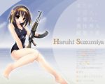  ak-47 namamo_nanase one-piece_swimsuit rifle school_swimsuit suzumiya_haruhi suzumiya_haruhi_no_yuuutsu swimsuit tomoeda type_56 wallpaper weapon 