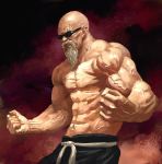  beard clenched_hands clenched_teeth denchi dragon_ball facial_hair male manly munimuni muscle muten_roushi realistic shirtless solo sunglasses veins 