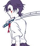  blood+ bow otonashi_saya red_eyes shizu_masaru short_hair sword weapon 