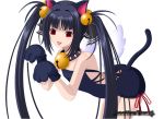  black_hair cat_ears kooh long_hair pangya paws red_eyes ribbon ribbons tail twintails wings 
