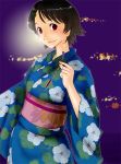 brown_hair japanese_clothes kimono konno_makoto ribbon ribbons short_hair toki_wo_kakeru_shoujo 