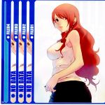  camisole highres kirijou_mitsuru large_breasts long_hair looking_back midriff persona persona_3 red_eyes red_hair redhead takara_shinnosuke tasaka_shinnosuke 