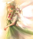  blonde_hair dress flower green_eyes hat lily_white lowres touhou wings 