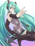  boots hatsune_miku headphones highres long_hair solo thigh-highs thigh_boots thighhighs tickled_pink twintails very_long_hair vocaloid zettai_ryouiki 