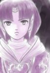  bob_cut ester_ein_astrada kenran_butoh_sai kenran_butou_sai lowres monochrome payot purple purple_hair short_hair sketch 