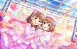  blush brown_eyes brown_hair dress idolmaster_cinderella_girls_starlight_stage kita_hinako sakuma_mayu short_hair smile 