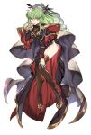  1girl alternate_costume bangs black_legwear breasts c.c. code_geass cosplay creayus eating eyebrows_visible_through_hair food full_body granblue_fantasy green_hair hand_on_own_knee long_hair medium_breasts nio_(granblue_fantasy) nio_(granblue_fantasy)_(cosplay) open_mouth pizza seiyuu_connection simple_background slice_of_pizza solo thigh-highs thighs white_background yellow_eyes yukana 