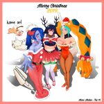  cerebella_(skullgirls) christmas filia_(skullgirls) highres ms._fortune_(skullgirls) skullgirls squigly_(skullgirls) 