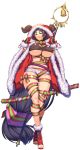  1girl alternate_costume bangs breasts cape commentary_request crop_top fate/grand_order fate_(series) full_body highres large_breasts long_hair low-tied_long_hair minamoto_no_raikou_(fate/grand_order) parted_bangs purple_hair red_cape ribbon short_shorts shorts solo standing under_boob very_long_hair violet_eyes white_shorts wide_sleeves yui_sora 