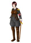  costume dead_or_alive halloween highres mila_(doa) military military_uniform redhead sword tropicalkana uniform weapon white_background 