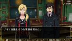  1boy 1girl ao_no_exorcist blonde_hair brown_hair chalkboard classroom desk glasses neue_milan okumura_yukio uniform 