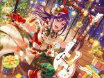  bang_dream! blush christmas dress long_hair ponytail purple_hair red_eyes seta_kaoru smile 