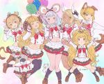  2020 6+girls :d ahoge andira_(granblue_fantasy) anila_(granblue_fantasy) animal animal_ears balloon bangs black_legwear blonde_hair blunt_bangs blush bow braid breasts brown_footwear cheese closed_eyes collared_shirt cosplay dark_skin dog_ears dog_tail draph erune eyebrows_visible_through_hair fake_animal_ears fang food granblue_fantasy hair_bow hair_ornament hairband hairclip happy_new_year harvin horns ice_cream jumping kuvira_(granblue_fantasy) large_breasts long_hair long_sleeves looking_at_viewer mahira_(granblue_fantasy) midriff monkey_ears monkey_tail mouse_ears multiple_girls navel new_year open_mouth pleated_skirt pointy_ears rat red_eyes sheep_horns shirt short_hair silver_hair skirt smile tail thigh-highs twintails two_side_up vajra_(granblue_fantasy) very_long_hair vikala_(granblue_fantasy) vikala_(granblue_fantasy)_(cosplay) vinhnyu white_shirt white_skirt yellow_eyes 