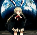  apple apples archlich bunny_ears earth food fruit holding holding_fruit rabbit_ears red_eyes reisen_udongein_inaba touhou 