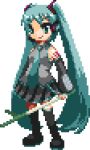  hatsune_miku long_hair lowres pixel_art spring_onion thighhighs twintails very_long_hair vocaloid 