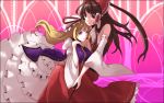  hakurei_reimu hat japanese_clothes long_hair miko multiple_girls ribbon ribbons touhou yakumo_yukari zen_(pixiv) zen_(raspberry) 