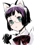  cat_ears face glasses ha-ru maid original sketch 