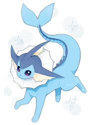  animal_focus blue_fur blush cetacean_tail closed_mouth fins fish_tail forked_tail full_body head_fins highres no_humans pokemon pokemon_(creature) pokemon_focus solo star_(symbol) tail vaporeon violet_eyes vli_sk22 