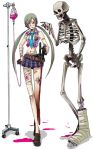  bandage belt eyepatch katana necktie no_socks oneechanbara pigtails saki_(oneechanbara) skeleton skirt sword twintails weapon 