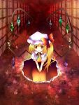  blonde_hair circuit_board flandre_scarlet hat kohinata_raichi ponytail ribbon ribbons short_hair touhou wings 