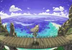  bridge fisheye from_behind long_hair nakaba_reimei polearm riesz scenery seiken_densetsu seiken_densetsu_3 spear standing very_long_hair weapon 