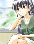  azumanga_daioh black_eyes black_hair lime_agezoko long_hair mutsuki_raimu sakaki 