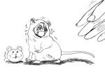  1boy animal_costume animal_ears animal_hood chinese_zodiac greyscale hood ibushi_gin kimi_ga_shine mew-chan miniboy monochrome nannkizum open_hand rat_ears rat_tail short_hair stuffed_animal stuffed_toy surgical_mask surprised tail wide-eyed year_of_the_rat 