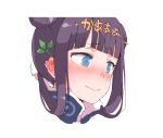  1girl @_@ bangs black_hair blue_eyes blunt_bangs blush closed_mouth double_bun eyebrows_visible_through_hair fate/grand_order fate_(series) gomennasai hair_ornament looking_away nose_blush simple_background solo sweat wavy_mouth white_background yang_guifei_(fate/grand_order) 