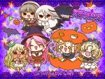  &gt;_&lt; 6+girls abyssal_mediterranean_hime anzio_hime bangs bat black_eyes blonde_hair blush breasts brown_hair candy chibi closed_eyes dress food gloves grecale_(kantai_collection) halloween horns jack-o&#039;-lantern janus_(kantai_collection) kantai_collection long_hair luigi_di_savoia_duca_degli_abruzzi_(kantai_collection) mikura_(kantai_collection) multicolored_hair multiple_girls open_mouth pale_skin pink_hair purple_background sailor_collar sailor_dress shinkaisei-kan short_hair skirt streaked_hair white_gloves white_hair white_skin yumaru_(marumarumaru) 